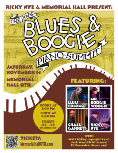 Flyer: The Return of The Blues & Boogie Piano Summit @ Memorial Hall