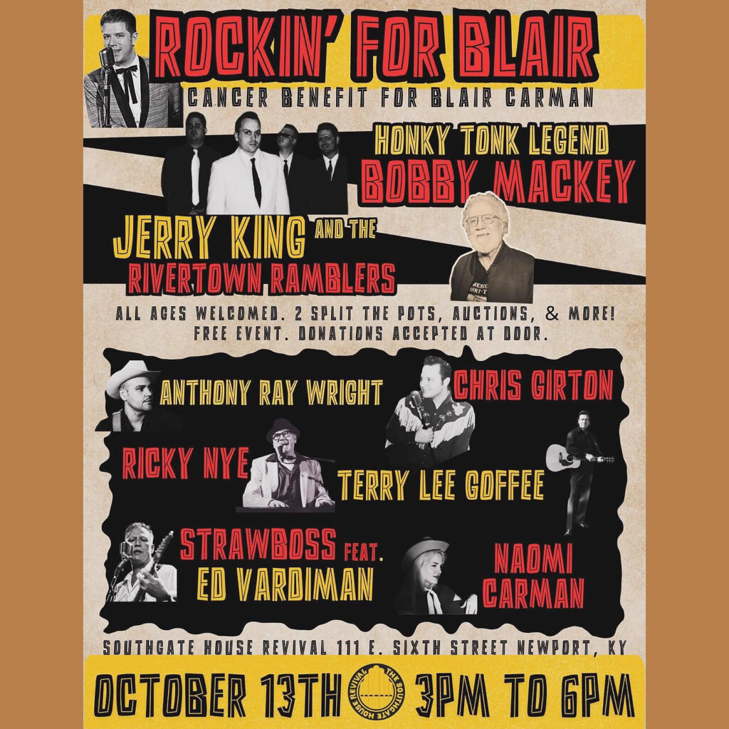 Flyer: Benefit for Blair Carman @ The Southgate House Revival