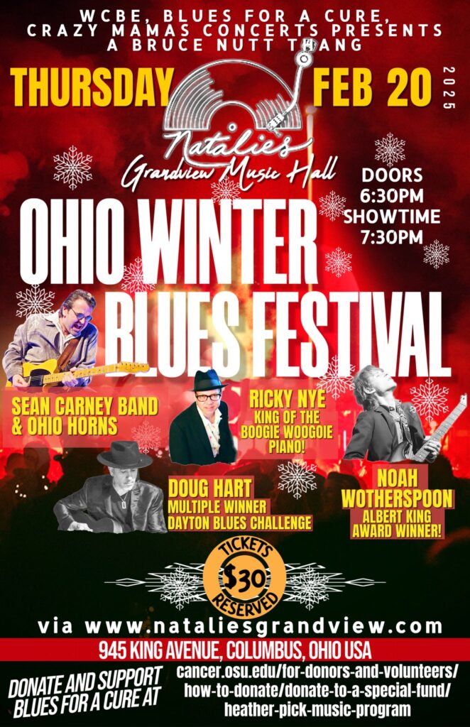 Flyer: Ricky Nye @ Natalie’s Grandview for Ohio Winter Blues Fest