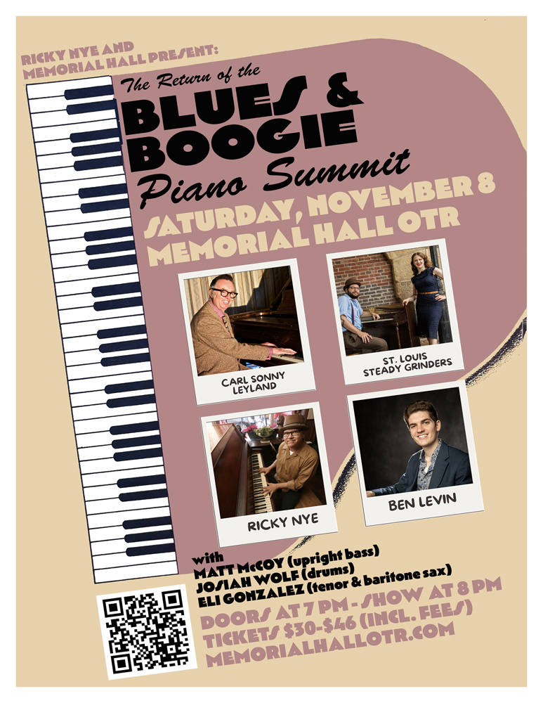 Flyer: The Return of The Blues & Boogie Piano Summit @ Memorial Hall